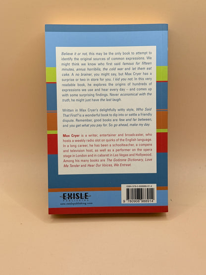 Who Said That First? by Max Cryer