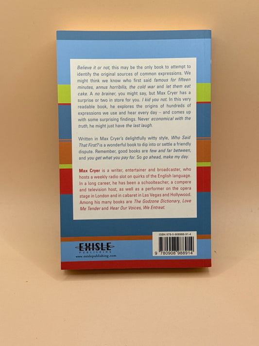 Who Said That First? by Max Cryer