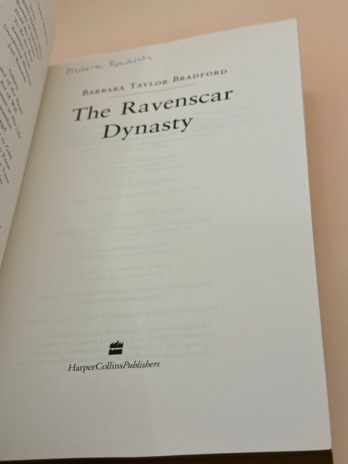 The Ravenscar Dynasty by Barbara Taylor Bradford