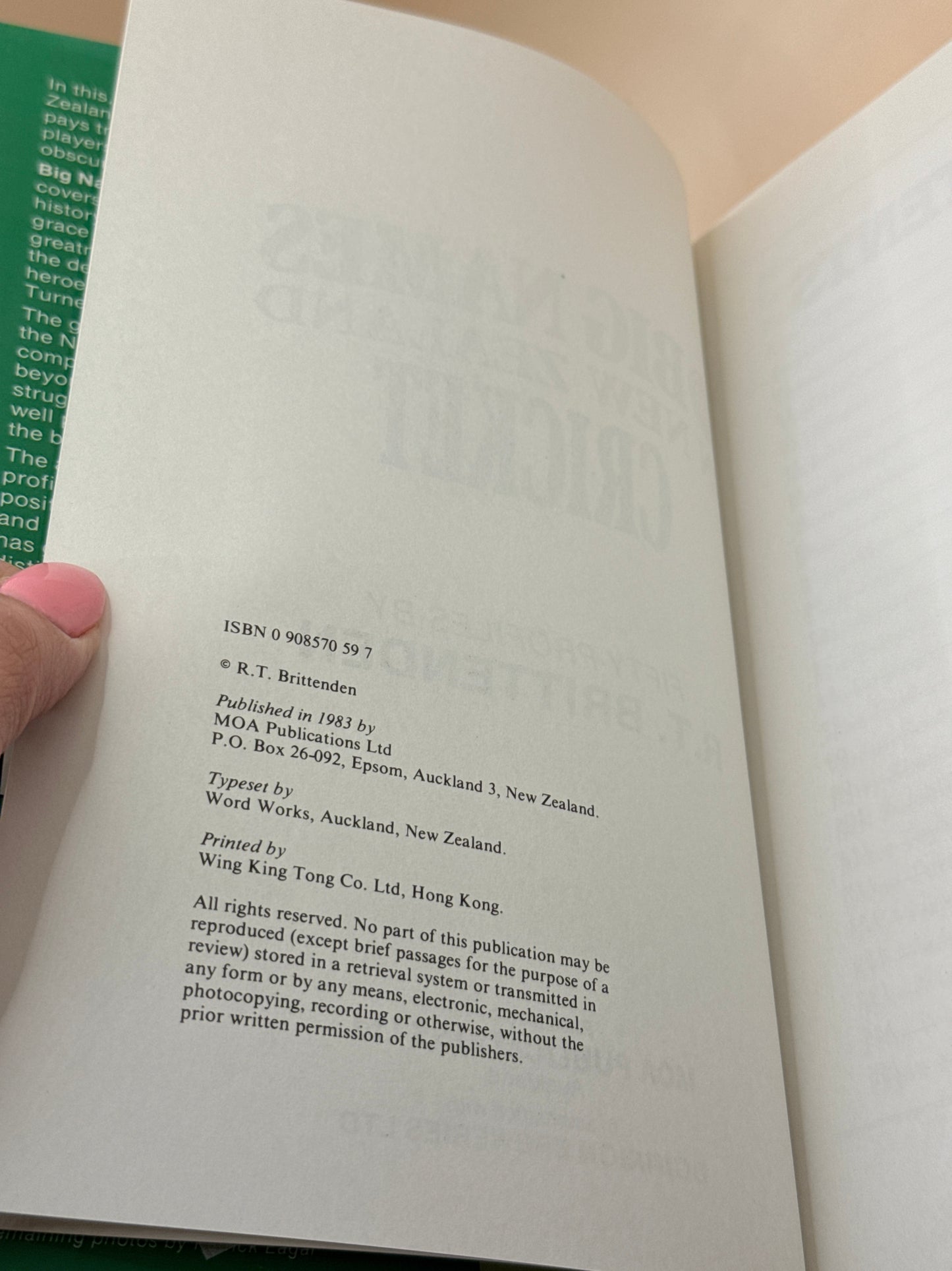 DB Big Names in New Zealand Cricket by R.T. Brittenden 1983