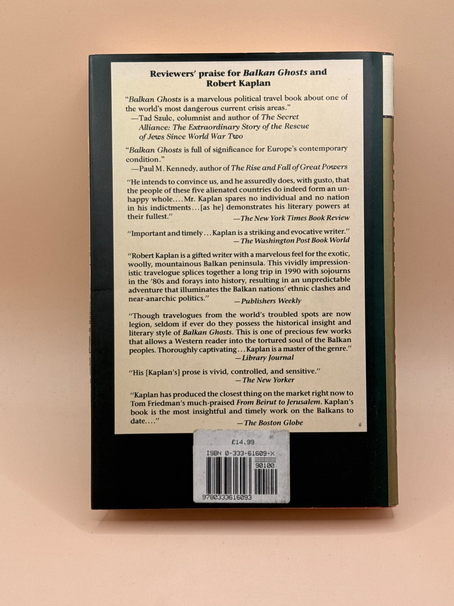 Balkan Ghosts by Robert D. Kaplan First Edition 1993