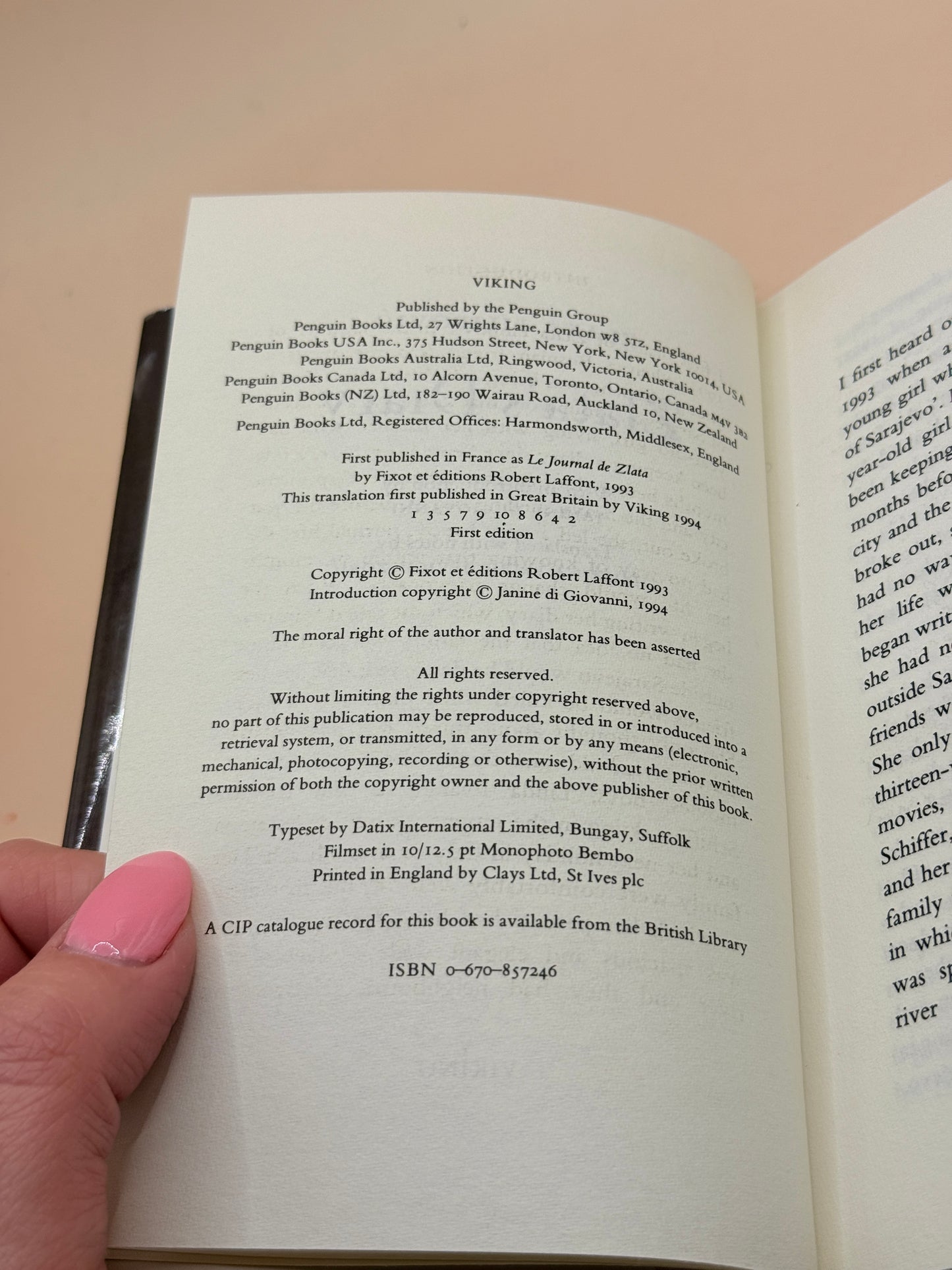 Zlata's Diary: A Child's Life in Sarajevo by Zlata Filipović - First Edition