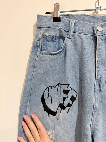 Brand Unknown Wide-leg Denim Pants Size Waist 74cm