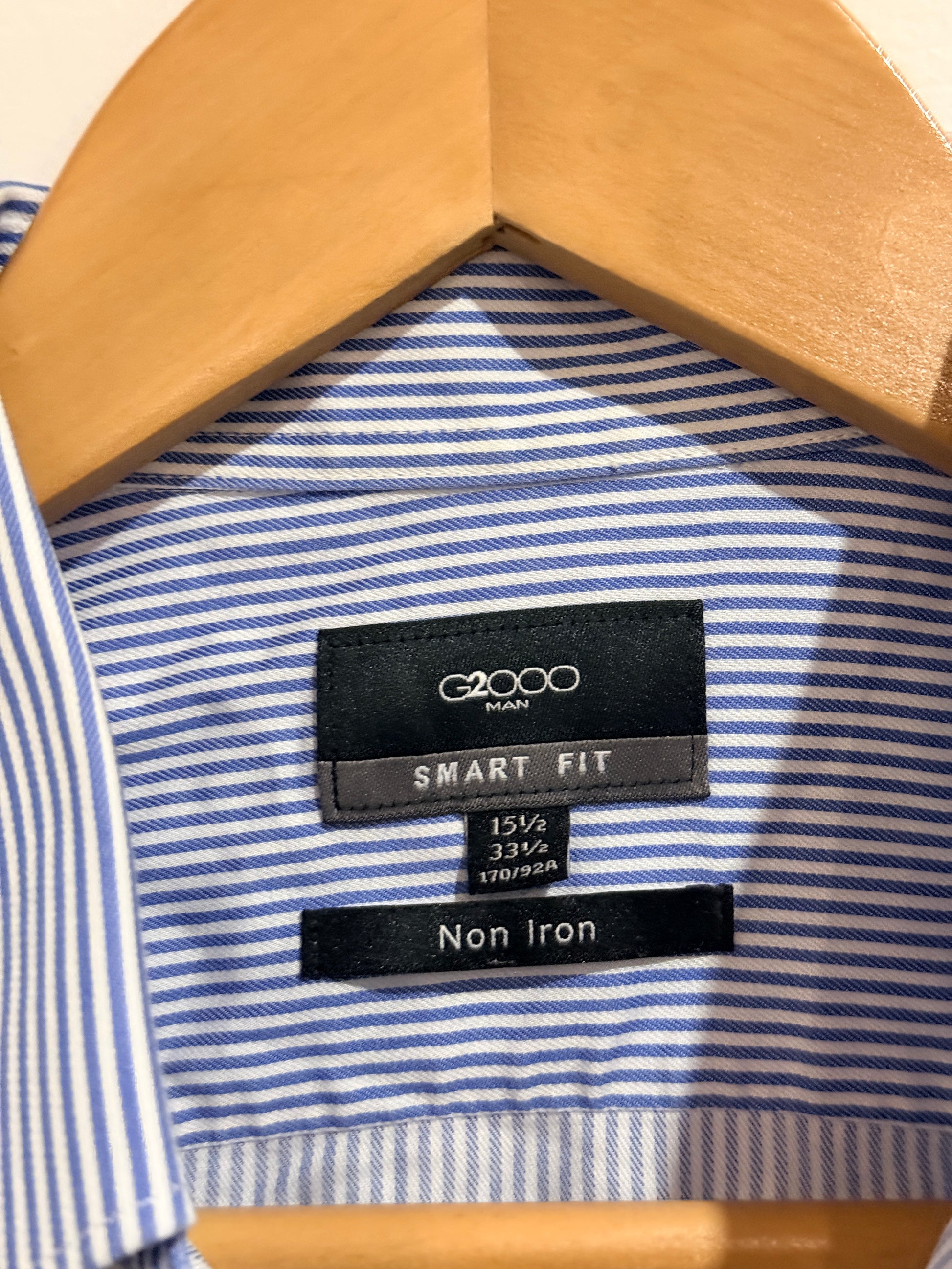 G2000 Striped Button-up Dress Shirt Size 15 1/2 | 33 1/2 | 170/92A | U/Arm to U/Arm 52cm
