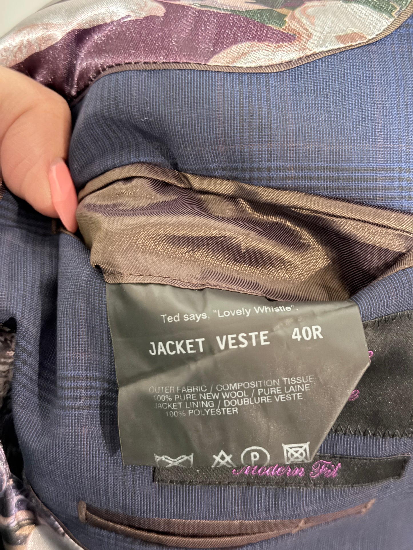 Ted Baker Tailored Blazer / Suit Jacket Size 40R | U/Arm to U/Arm 52cm