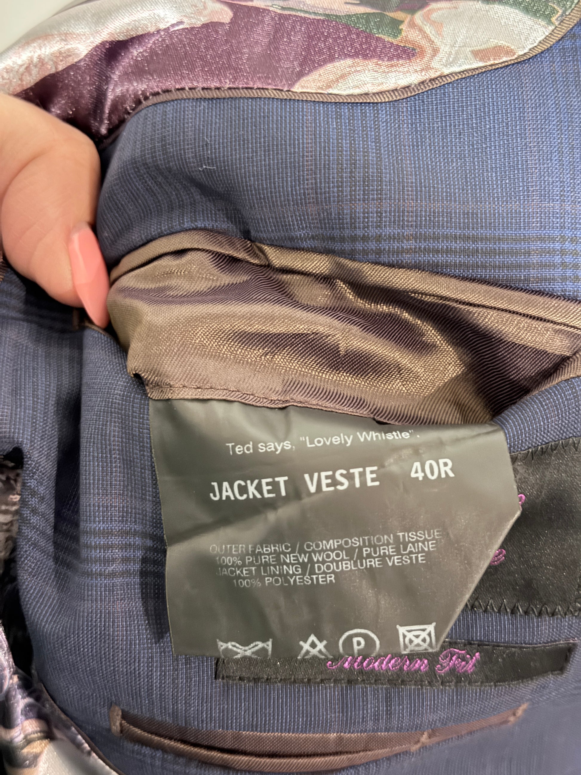 Ted Baker Tailored Blazer / Suit Jacket Size 40R | U/Arm to U/Arm 52cm