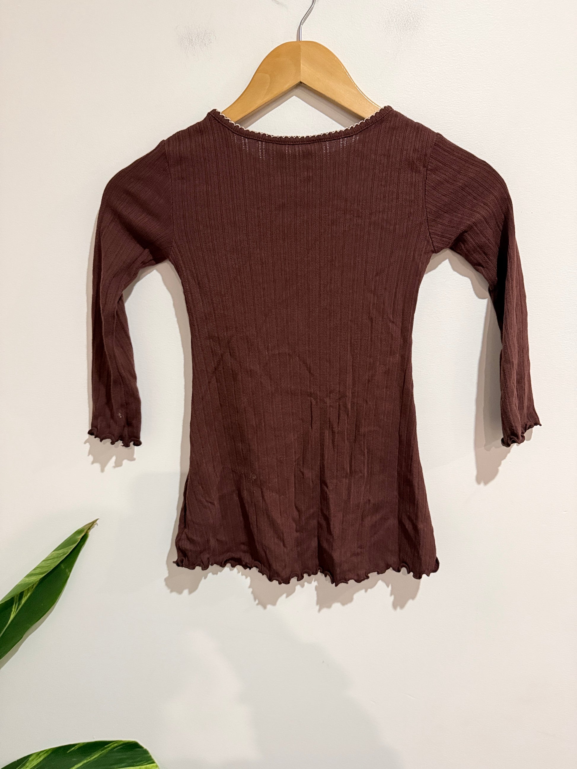 H & M Crinkled Texture Long-sleeve Top Size 4-6Y