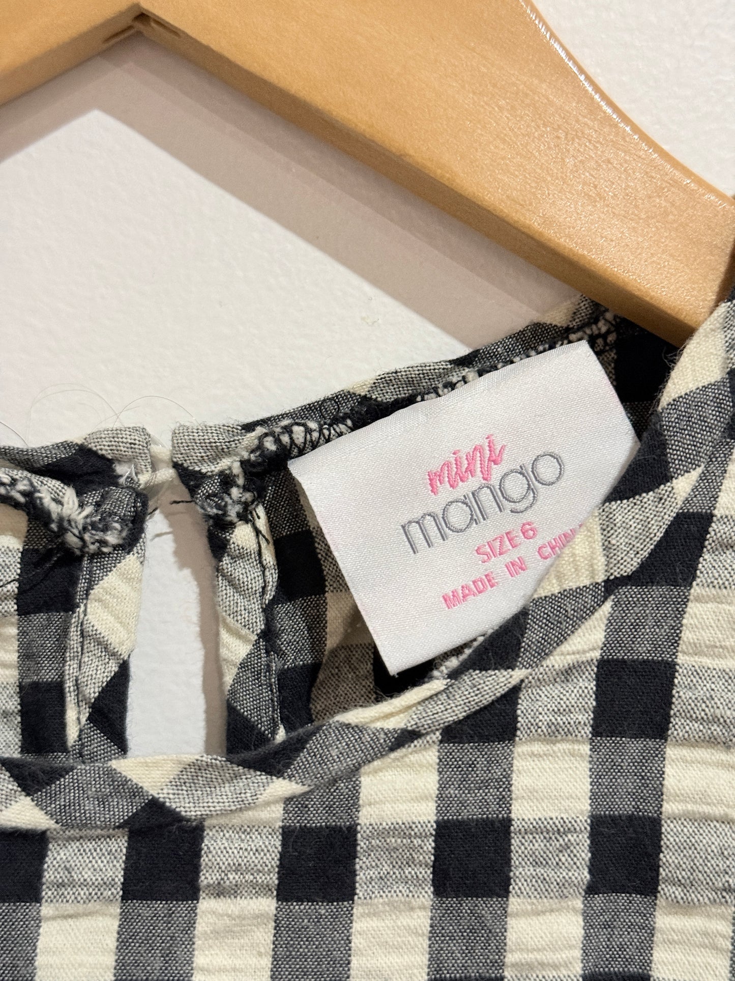Mink Mango Gingham Smock Dress Size 6