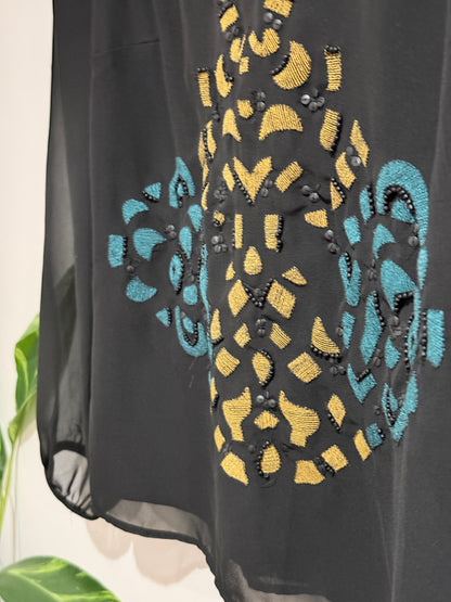 Per Una Long-sleeved Embroidered Top Size 10