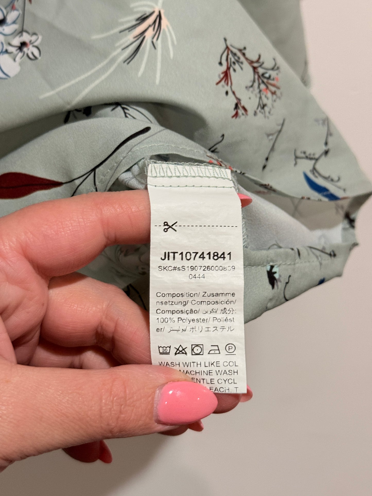 Shein Floral V-neck Top Size L
