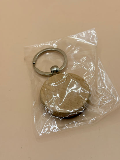 Wooden Koru Keyring – Paua Shell Style Print