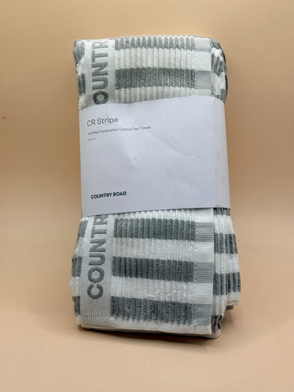 Country Road CR Stripe Tea Towels Pack of 3 – Mid Grey