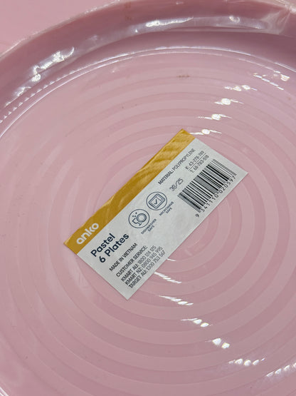 3x Sets Anko Pastel 6 Plates