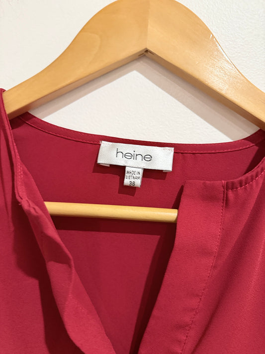 Heine V-neck 3/4-length Cuffed Shirt Size 38 | U/Arm to U/Arm 52cm