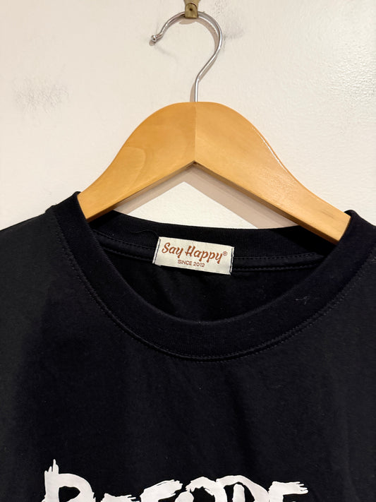 Say Happy Crewneck T-shirt Size U/Arm to U/Arm 50cm