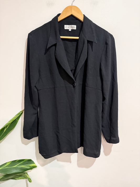 Jigsaw Button-up Shirt-jacket Size 12 | U/Arm to U/Arm 46cm