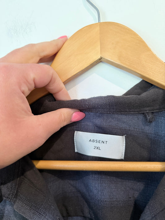Absent Plaid Flannel Shirt Size 2XL