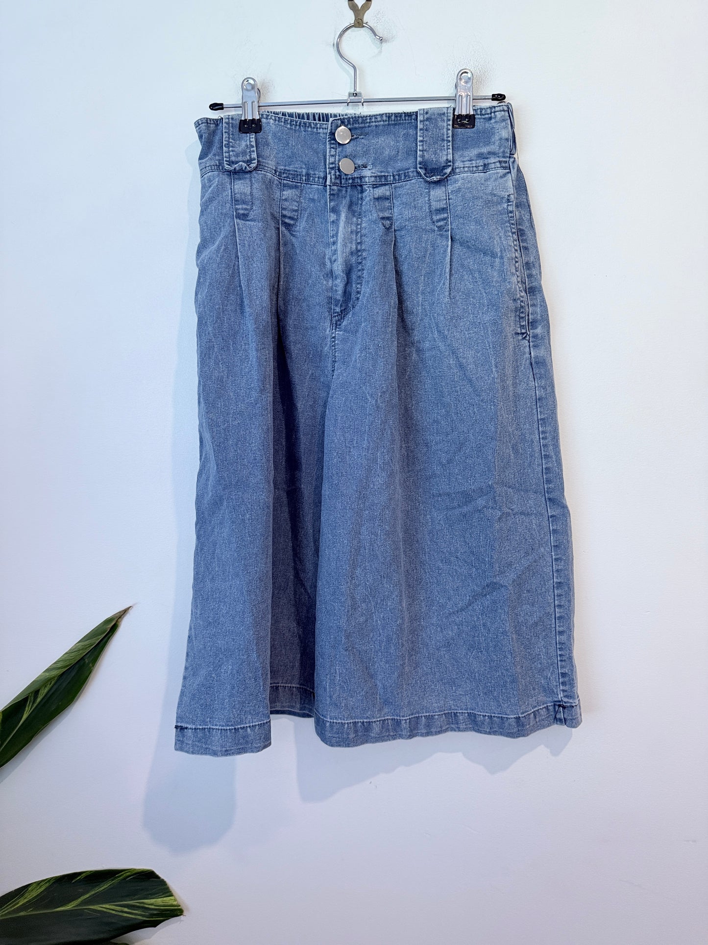 Wide-leg Denim Culottes Size Waist 68cm