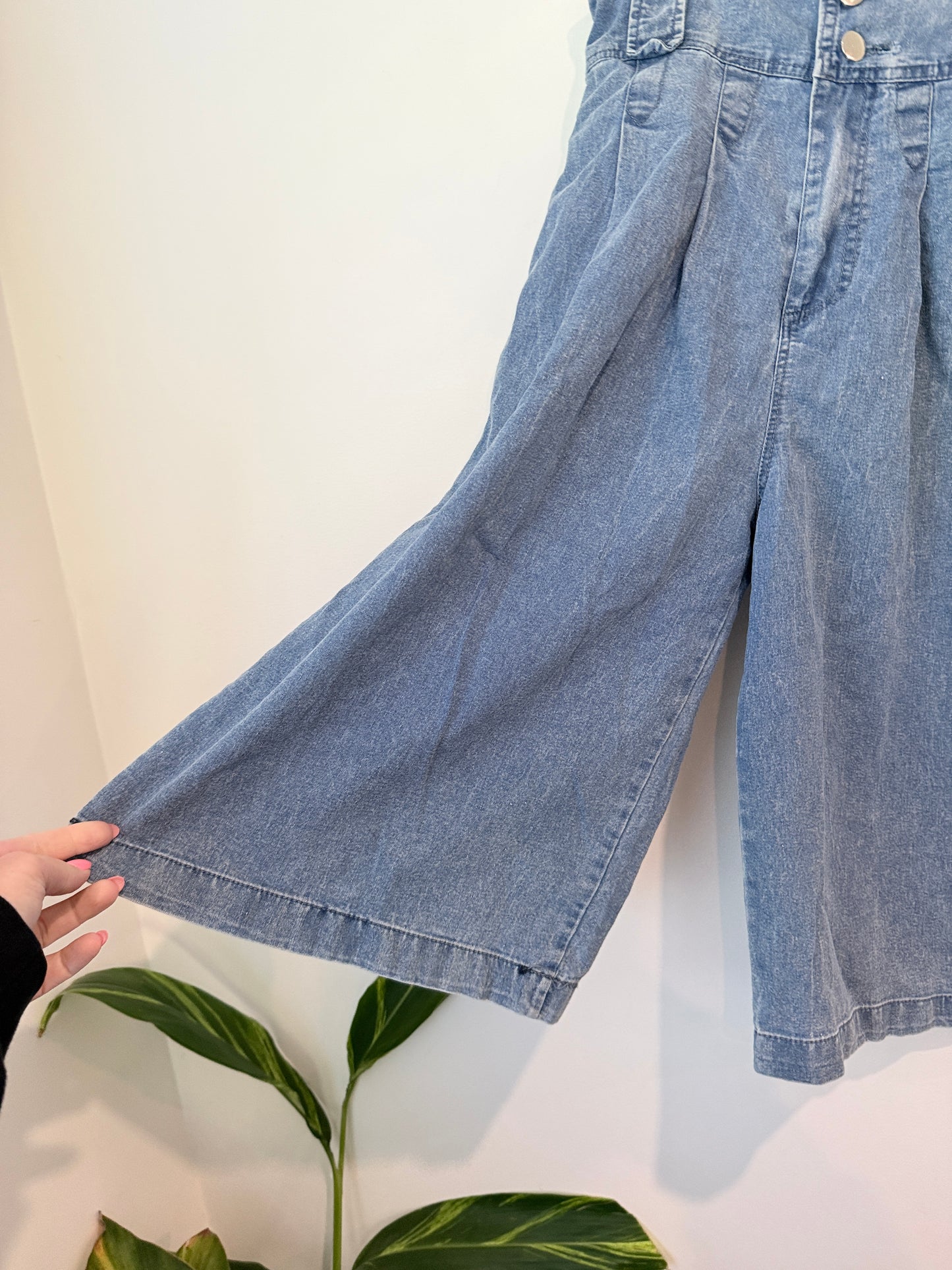 Wide-leg Denim Culottes Size Waist 68cm