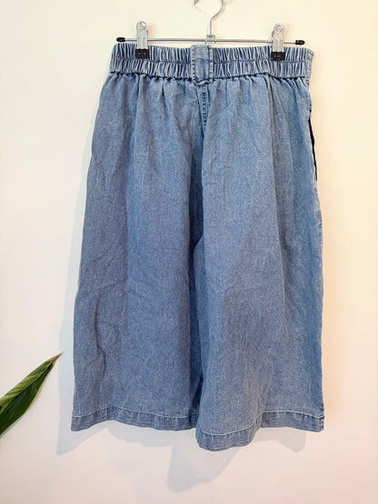 Wide-leg Denim Culottes Size Waist 68cm