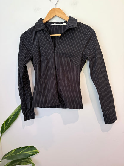 Glassons Pinstripe Long-sleeve Shirt Size 6