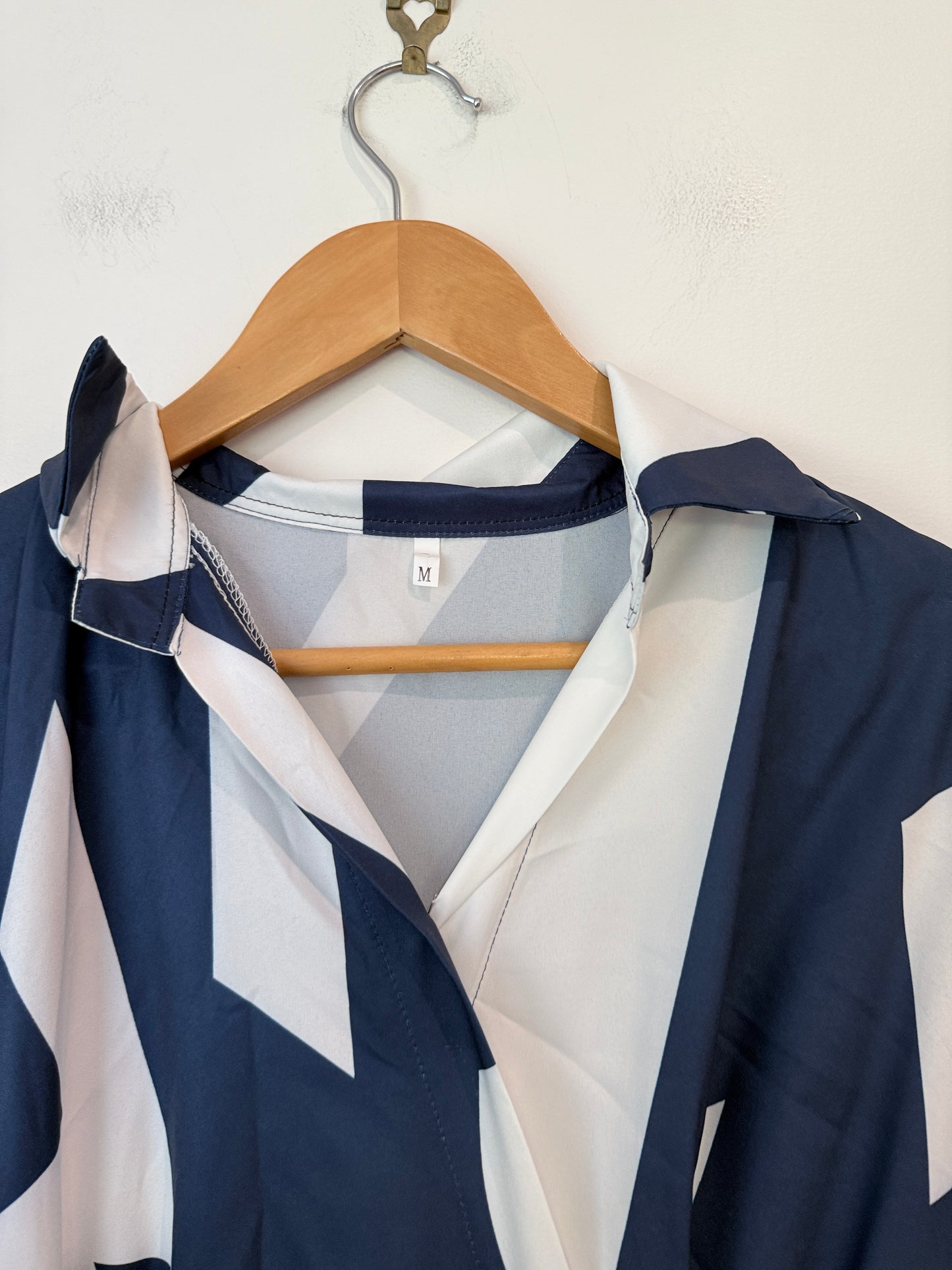 Brand Unknown Long-sleeve Shirt Dress Size M | U/Arm to U/Arm 44cm