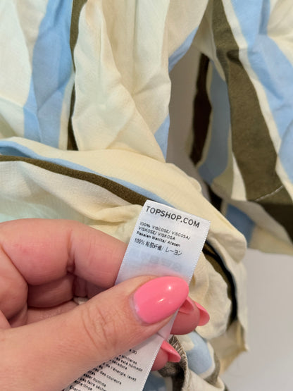 Topshop Striped Crossover Top Size 8