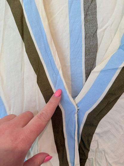 Topshop Striped Crossover Top Size 8