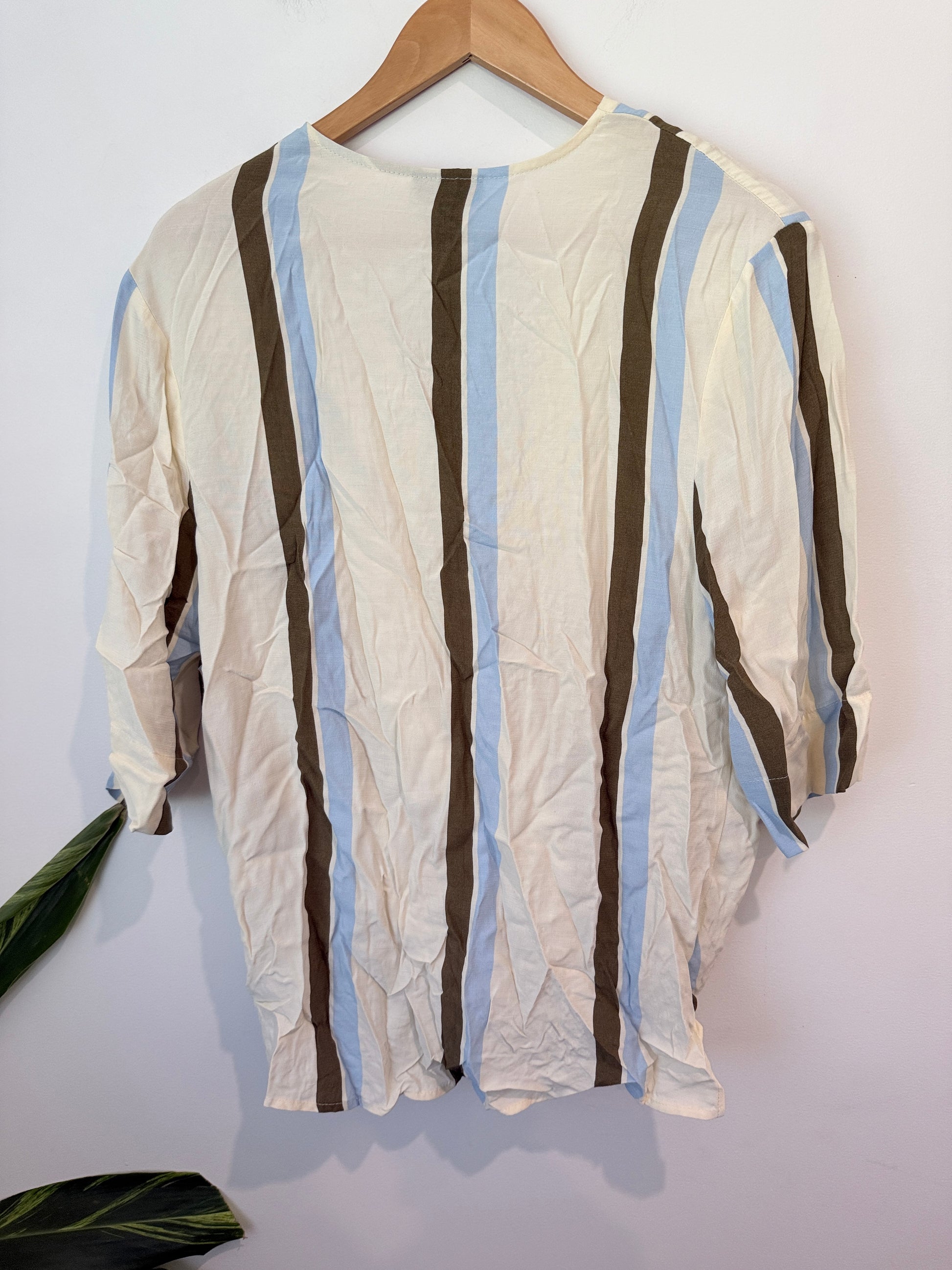 Topshop Striped Crossover Top Size 8