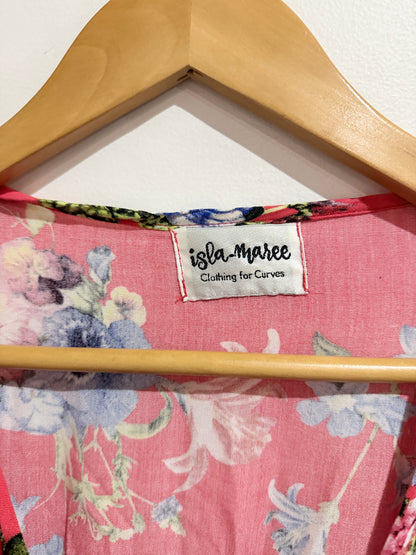 Isla Maree Floral Maxi Wrap Dress Size U/Arm to U/Arm 56cm