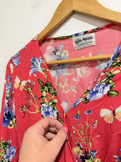 Isla Maree Floral Maxi Wrap Dress Size U/Arm to U/Arm 56cm