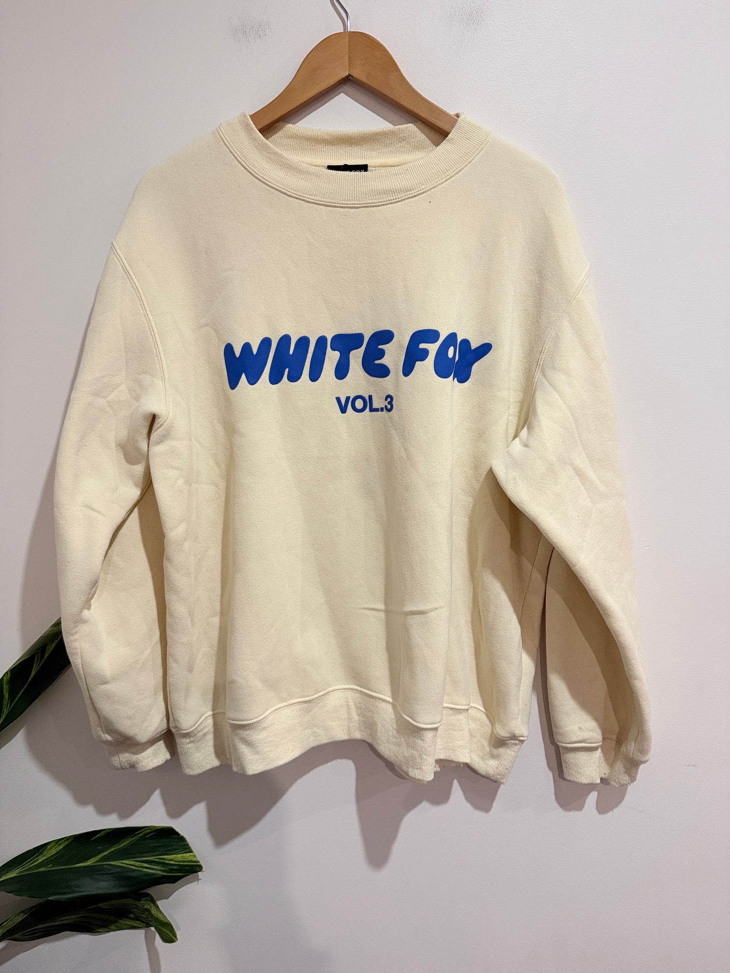 White Fox Crew Neck Sweater Size M/L