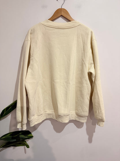 White Fox Crew Neck Sweater Size M/L