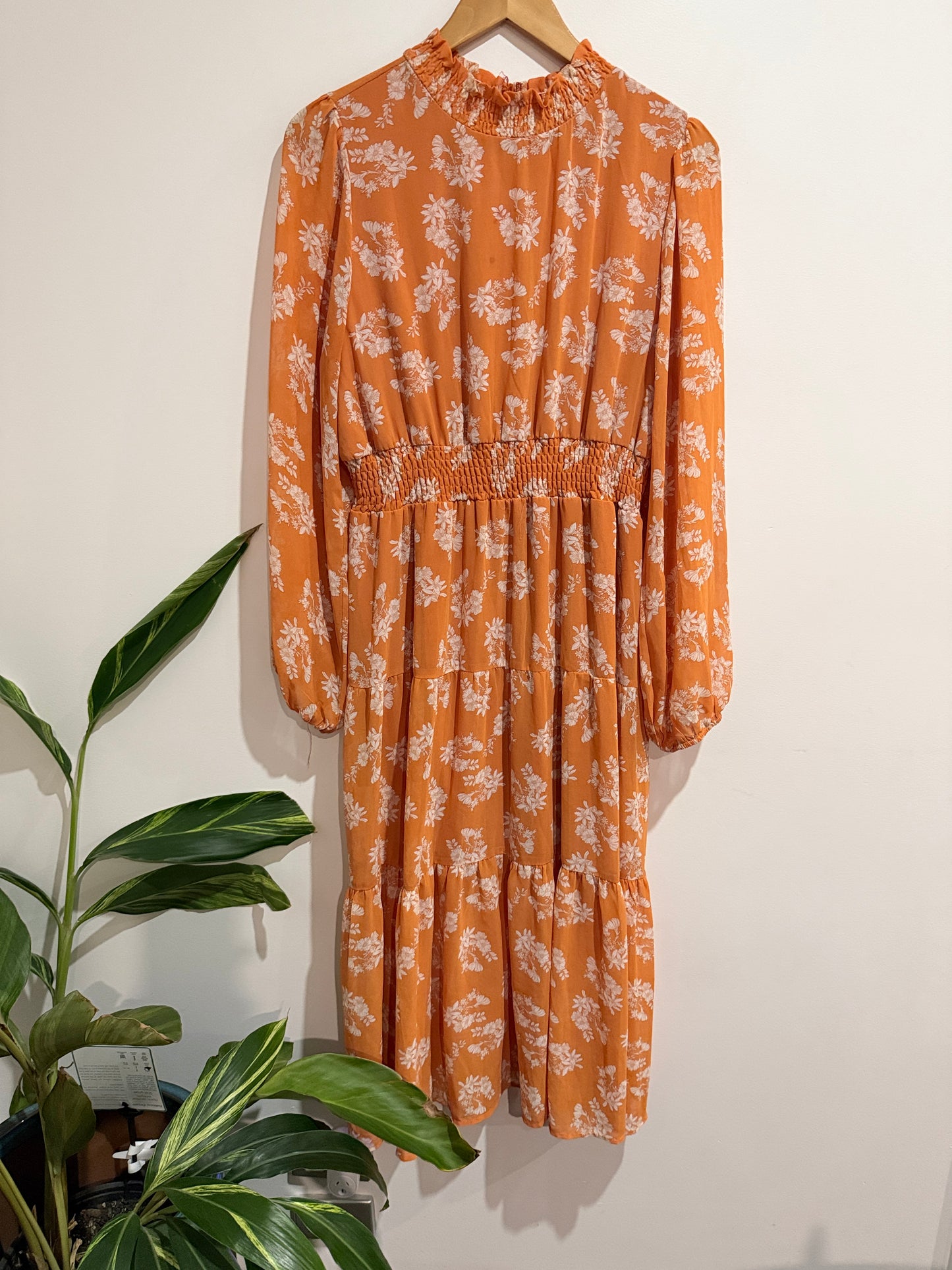 Mirrou Smocked Waist Maxi Dress Size 14