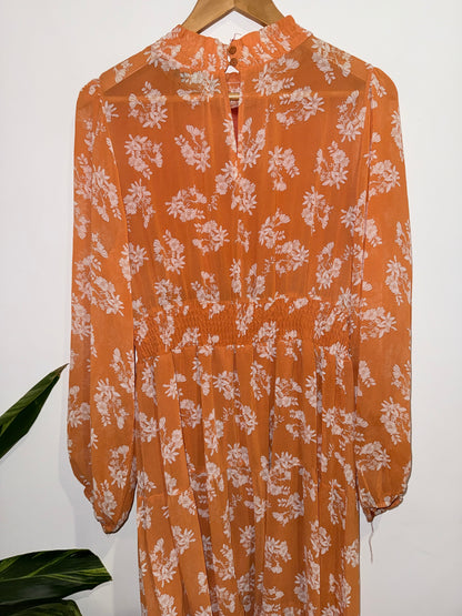Mirrou Smocked Waist Maxi Dress Size 14