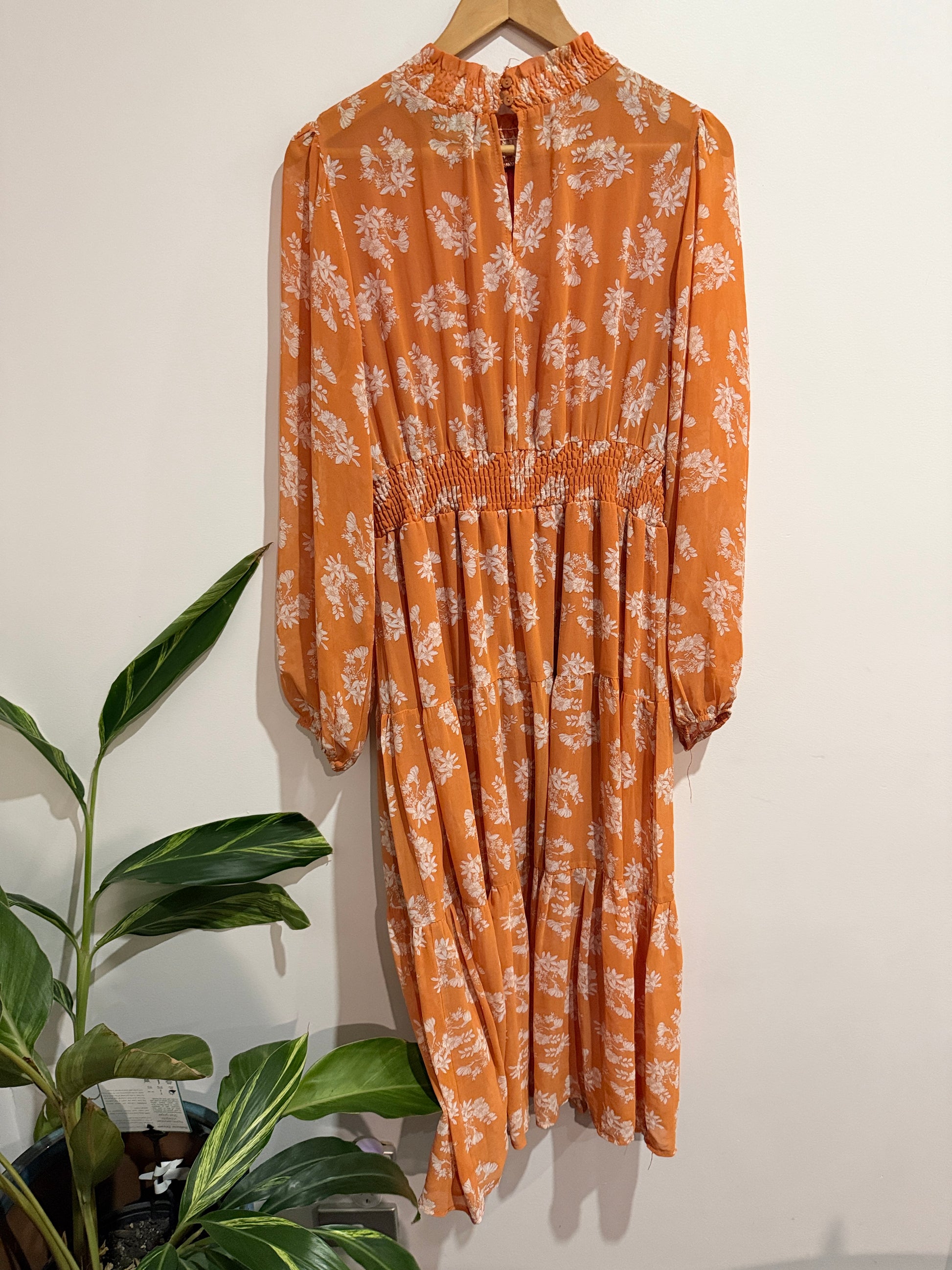 Mirrou Smocked Waist Maxi Dress Size 14