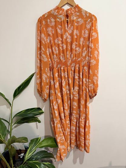 Mirrou Smocked Waist Maxi Dress Size 14