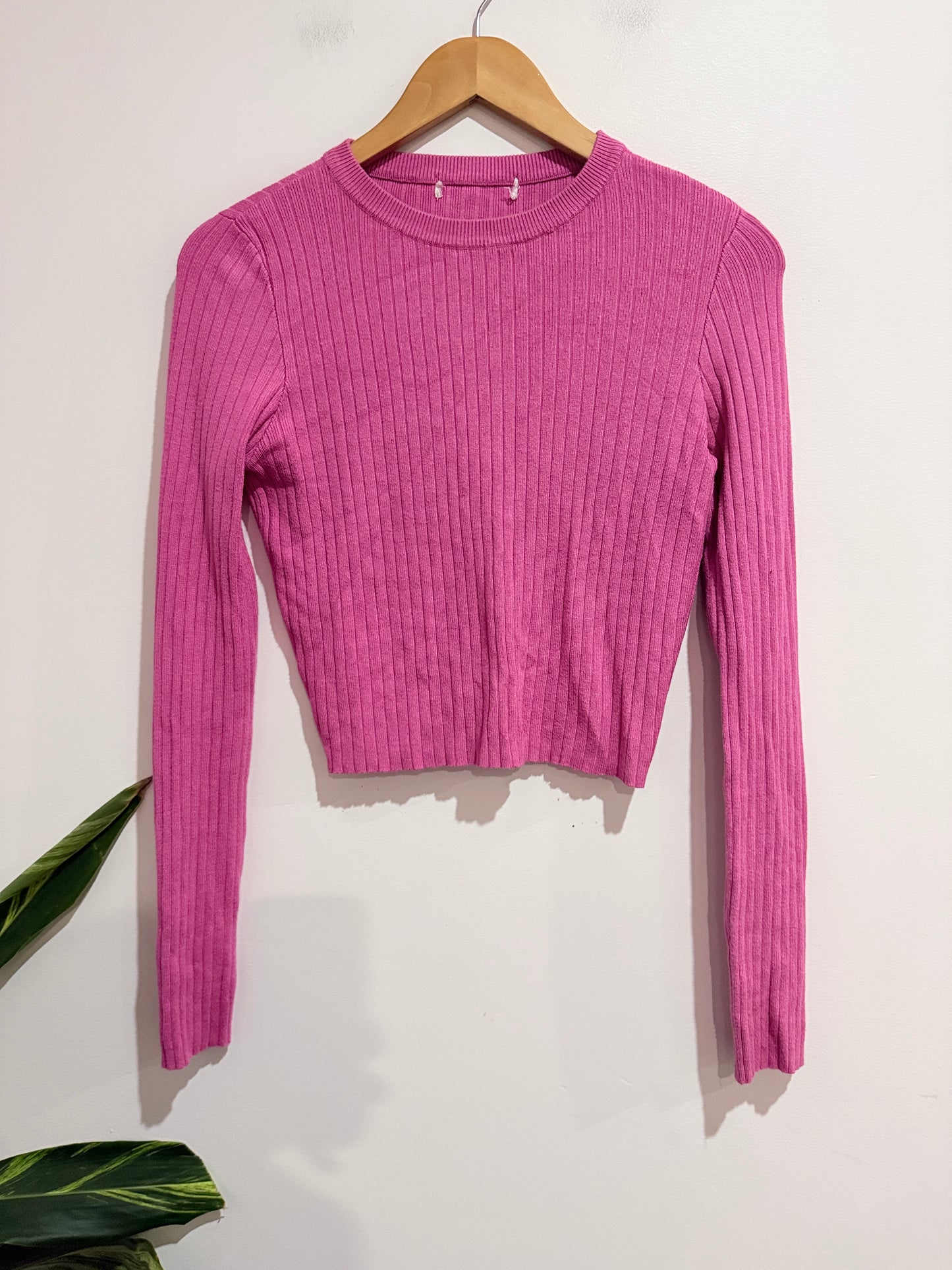 Brand Unknown Ribbed Knit Crop Top Size U/Arm to U/Arm 40cm