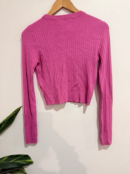 Brand Unknown Ribbed Knit Crop Top Size U/Arm to U/Arm 40cm
