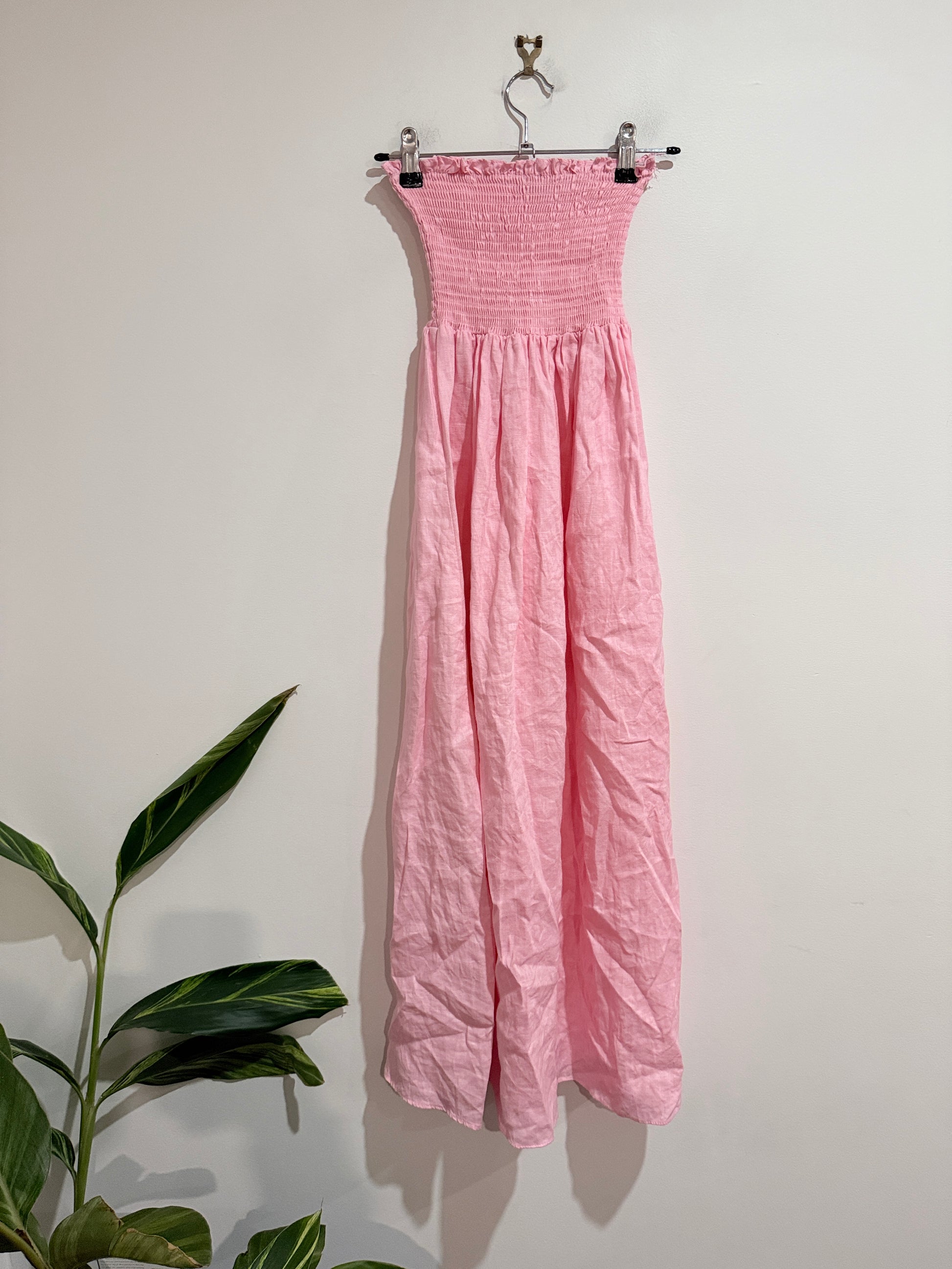 Petal + Pup Strapless Smocked Maxi Dress Size 8