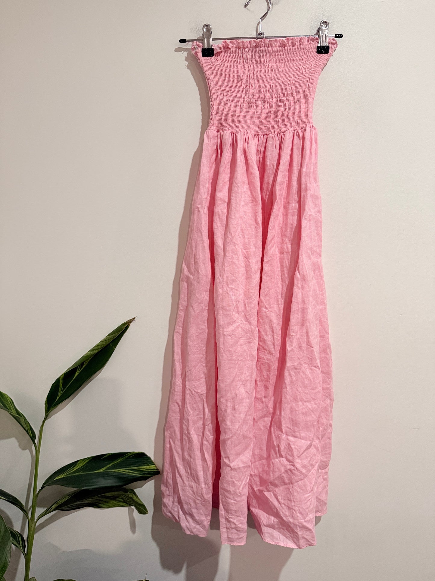 Petal + Pup Strapless Smocked Maxi Dress Size 8