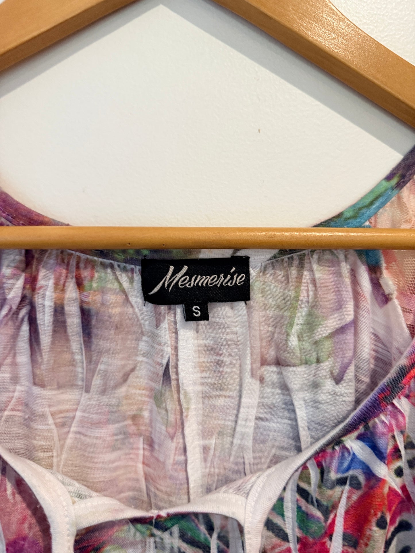 Mesmerise Multicolor Sheer Tunic Top Size S
