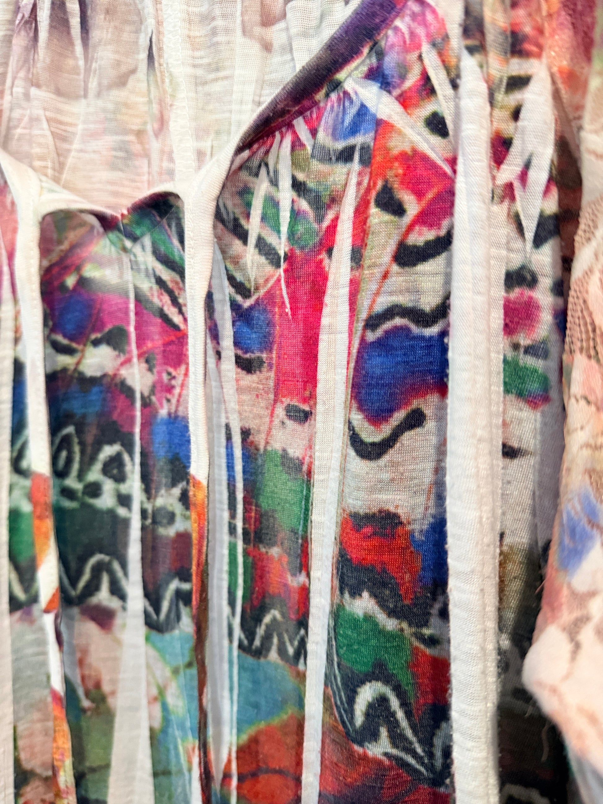 Mesmerise Multicolor Sheer Tunic Top Size S