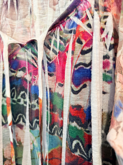 Mesmerise Multicolor Sheer Tunic Top Size S