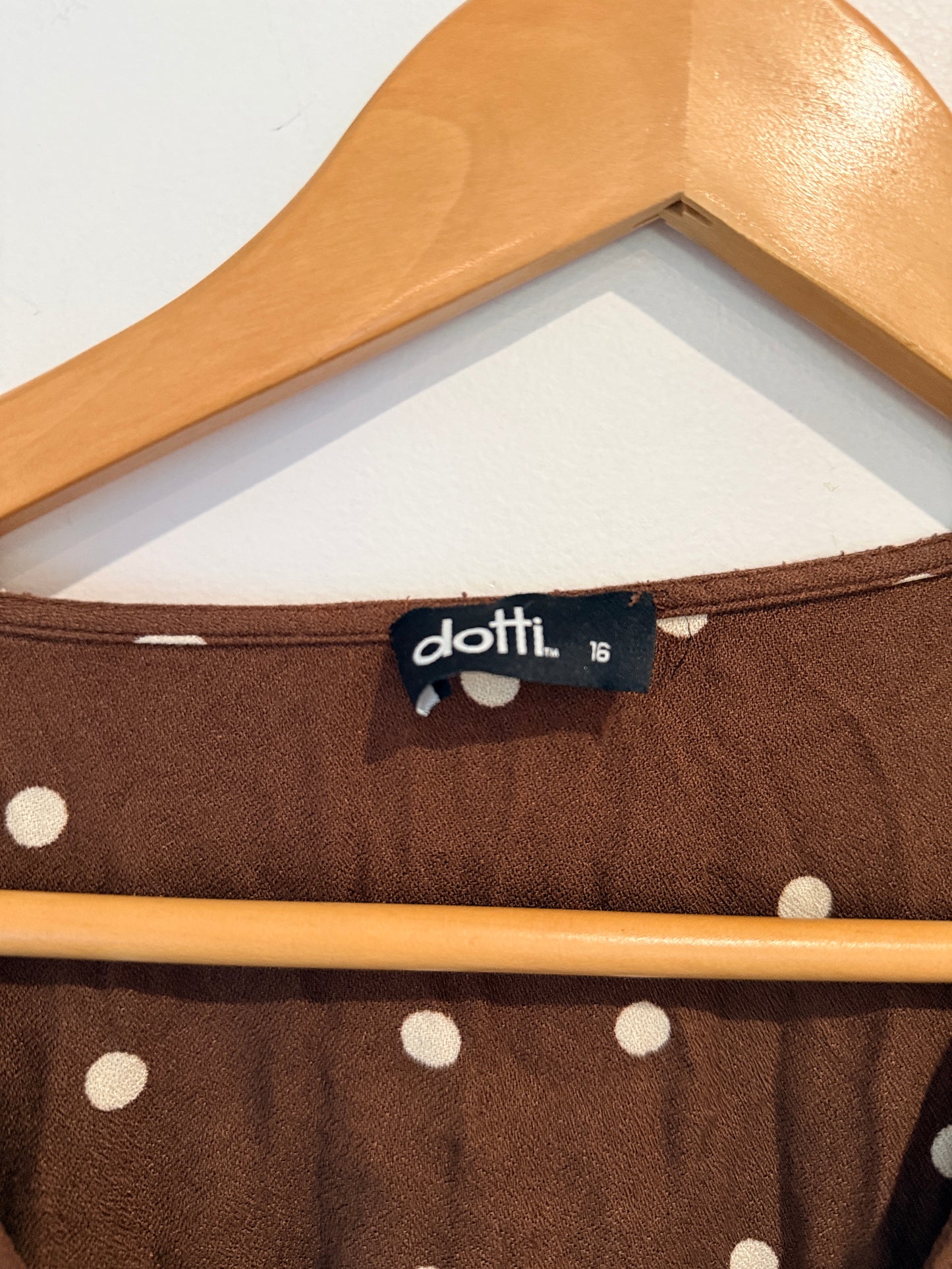 Dotti Polka Dot Button-through Dress Size 16