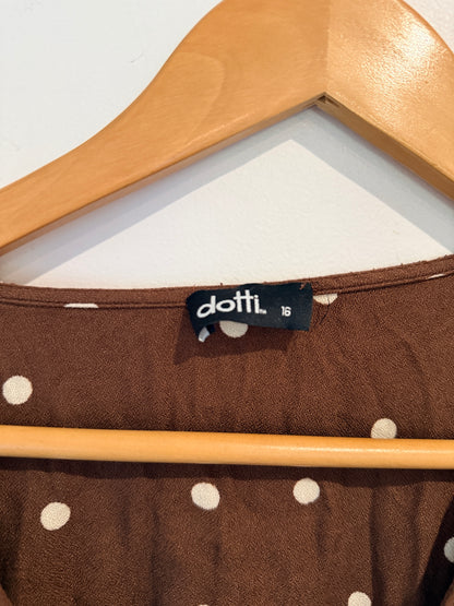 Dotti Polka Dot Button-through Dress Size 16