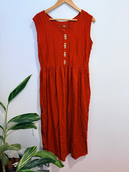 Sleeveless Midi Dress Size XXL | U/Arm to U/Arm 52cm