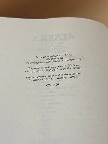 Alaska by James A. Michener 1988