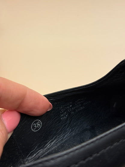 Gino Ventori Black Leather Low Heel Shoes Size 38