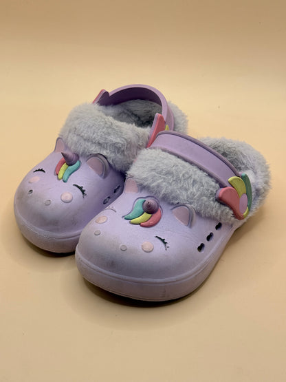 Kids Unicorn Fleece-Lined Clogs Size 6 / 18cm